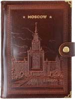 ежедневник кожаный А5 с кнопкой