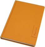 Телефонная книга А5 с алфавитом в переплете из оранжевого кожзаменителя, дополнительный блок для записей в клетку