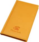 Алфавитная телефонная книга А6+ с алфавитом в переплете из оранжевого кожзаменителя