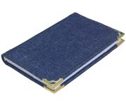 Телефонная записная книжка малая с алфавитом в мягком переплете из джинсовой ткани